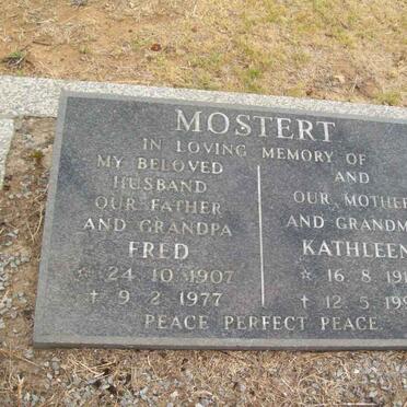 MOSTERT Fred 1907-1977 &amp; Kathleen 1916-1992