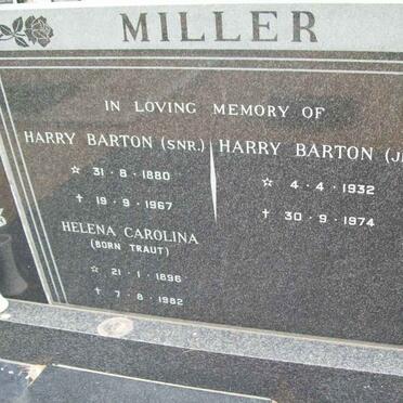 MILLER Harry Barton 1880-1967 &amp; Helena Carolina  TRAUT 1896-1982 :: MILLER Harry Barton 1932-1974