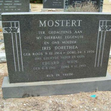 MOSTERT Eduard Wium 1912-1992 &amp; Iris Dorethea 1914-1976