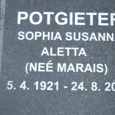 POTGIETER Sophia Susanna Aletta nee MARAIS 1921