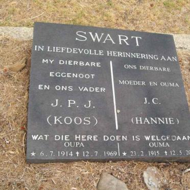 SWART J.P.J. 1914-1969 &amp; J.C. SWART 1915-2000