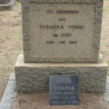 SWART Susanna nee KUHN ?-1923 :: GEEL Susanna nee SWART 1909-1991