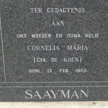 SAAYMAN Cornelia Maria nee DE KOCK -1968