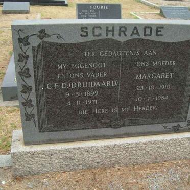SCHRADE C.F.D. 1899-1971 &amp; Margaret 1910-1984