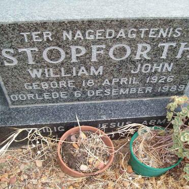 STOPFORTH William John 1926-1989