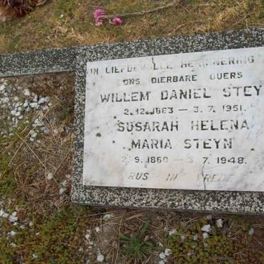 STEYN Willem Daniel 1883-1951 &amp; Susarah Helena Maria 1860-1948