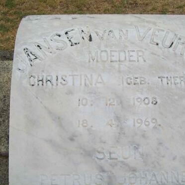 VEUREN Christina, Jansen van nee THERON 1908-1969 :: JANSEN VAN VEUREN Petrus Johannes 1932-1990