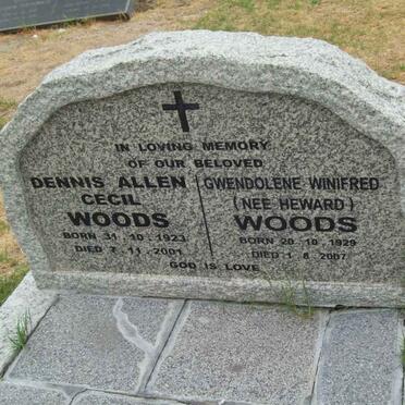 WOODS Dennis Allen Cecil 1923-2001 &amp; Gwendolene Winifred HEWARD 1929-2007