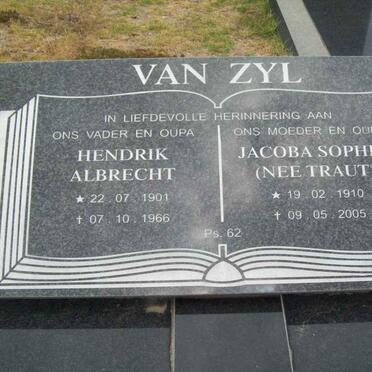 ZYL Hendrik Albrecht, van 1901-1966 &amp; Jacoba Sophia TRAUT 1910-2005