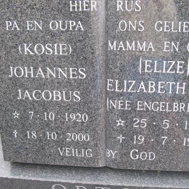 ORTON Johannes Jacobus 1920-2000 &amp; Elizabeth May ENGELBRECHT 1921-1991