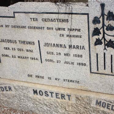 MOSTERT Jacobus Theunis 1892-1954 &amp; Johanna Maria 1898-1990