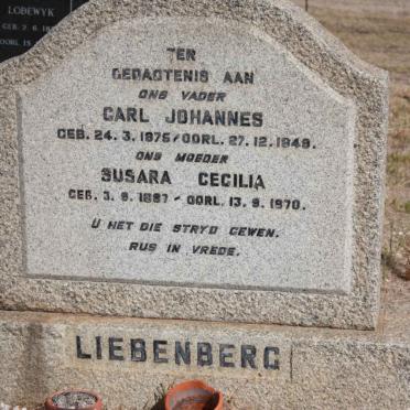 LIEBENBERG Carl Johannes 1875-1948 &amp; Susara Cecilia 1887-1970