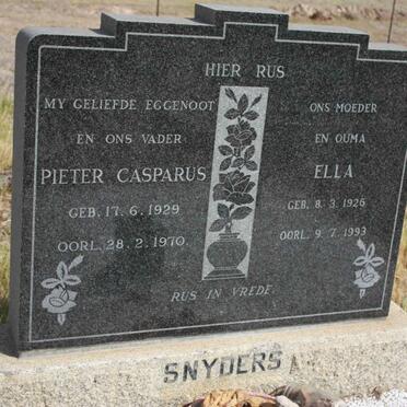 SNYDERS Pieter Casparus 1929-1970 &amp; Ella 1925-1993