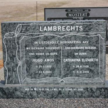 LAMPRECHTS Hugo Amos 1922-2000 &amp; Catharina Elizabeth 1928-2010