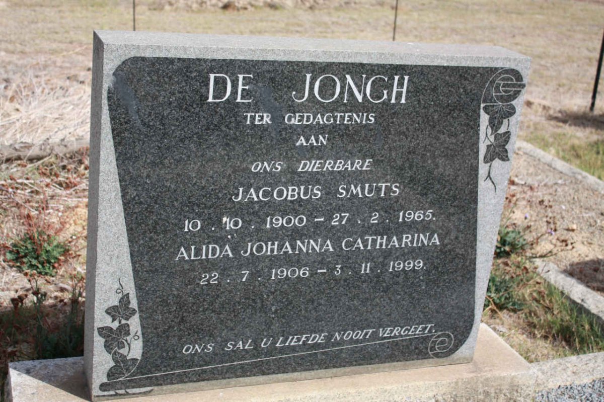 JONG Jacobus Smuts, de 1900-1965 &amp; Alida Johanna Catharina 1906-1999