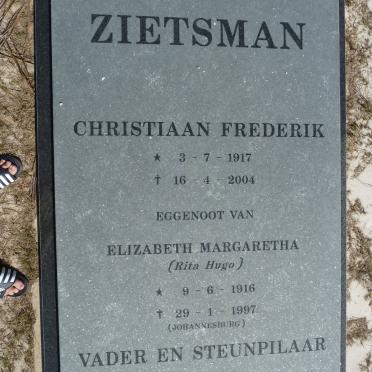 ZIETSMAN Christiaan Frederik 1917-2004 &amp; Elizabeth Margaretha HUGO 1916-1997