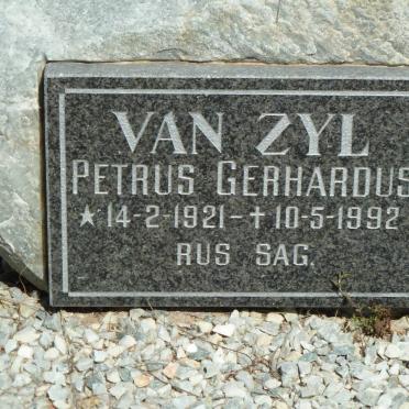 ZYL Petrus Gerhardus, van 1921-1992