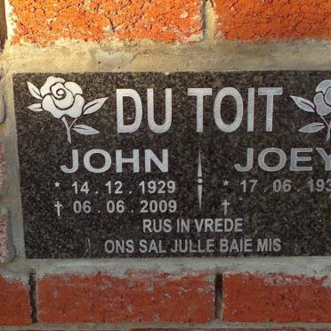 TOIT John, du 1929-2009 &amp; Joey 1932-