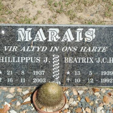 MARAIS Phillippus J. 1937-2003 &amp; Beatrix J.C.H. 1939-1992