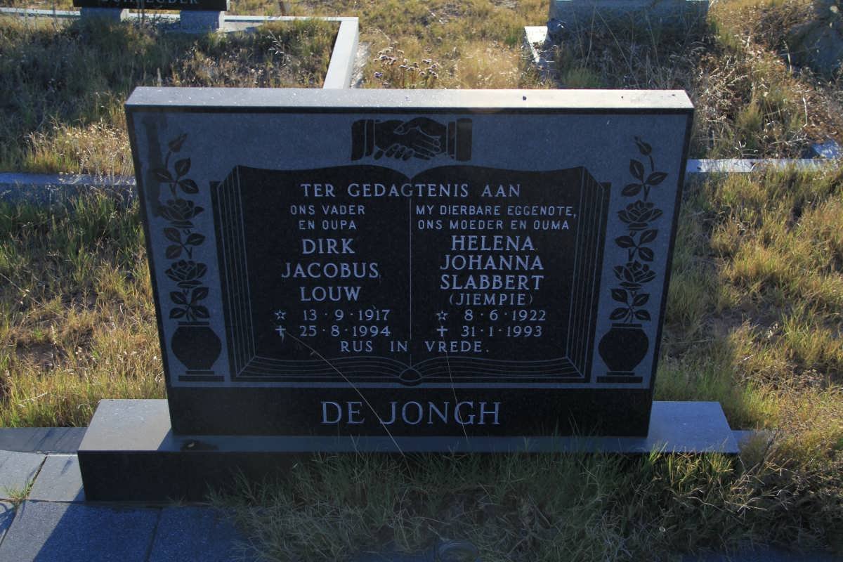 JONGH Dirk Jacobus Louw, De 1917-1994 &amp; Helena Johanna SLABBERT 1922-1993