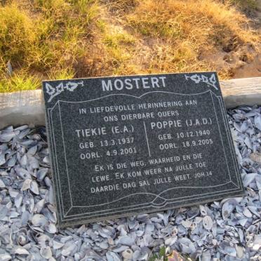 MOSTERT  E.A. 1937-2001 &amp; J.A.D. 1940-2005