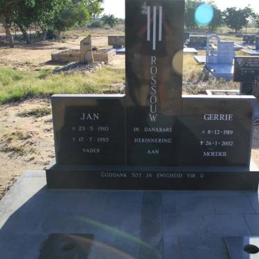 ROSSOUW Jan 1910-1985 &amp; Gerrie 1919-2002