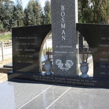 BOSMAN Daniel Johannes 1930-1988 &amp; Dirkie Johanna 1929-1996