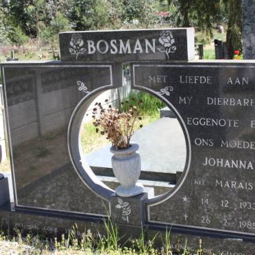 BOSMAN Johanna nee MARAIS 1933-1985