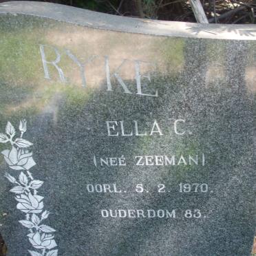 RYKE Ella C. nee ZEEMAN -1970