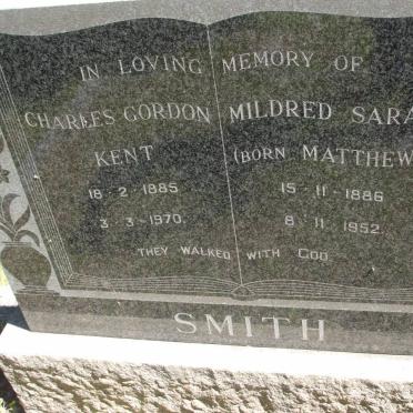 SMITH Charles Gordon Kent 1885-1970 &amp; Mildred Sarah MATTHEWS 1886-1952