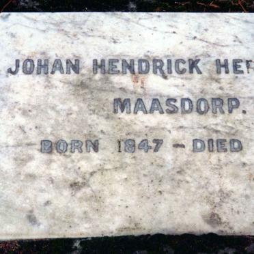 MAASDORP Johan Hendrick Hermanus 1847-1910