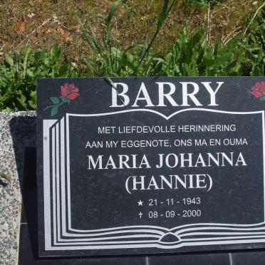 BARRY Maria Johanna 1943-2000
