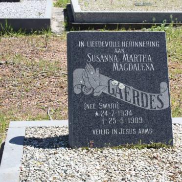 GAERDES Susanna Martha Magdalena nee SWART 1934-1989
