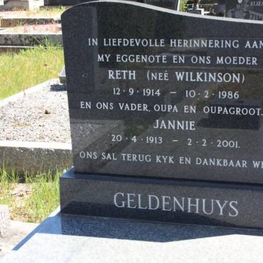 GELDENHUYS Jannie 1913-2001 &amp; Reth WILKINSON 1914-1986