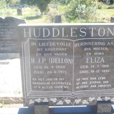 HUDDLESTONE H.J.P. 1920-1971 &amp; Eliza 1919-1992