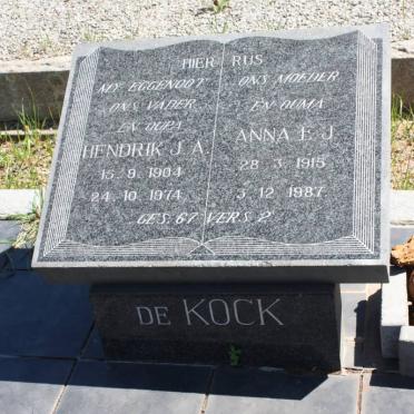 KOCK Hendrik J.A., de 1904-1974 &amp; Anna E.J. 1915-1987