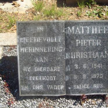 MATTHEE Pieter Christiaan 1941-1970