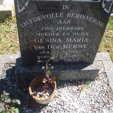 MERWE Gesina Maria, van der 1897-1978