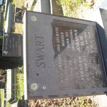SWART Abraham J.G. 1922-1994 &amp; Johanna H.M. 1930-2006