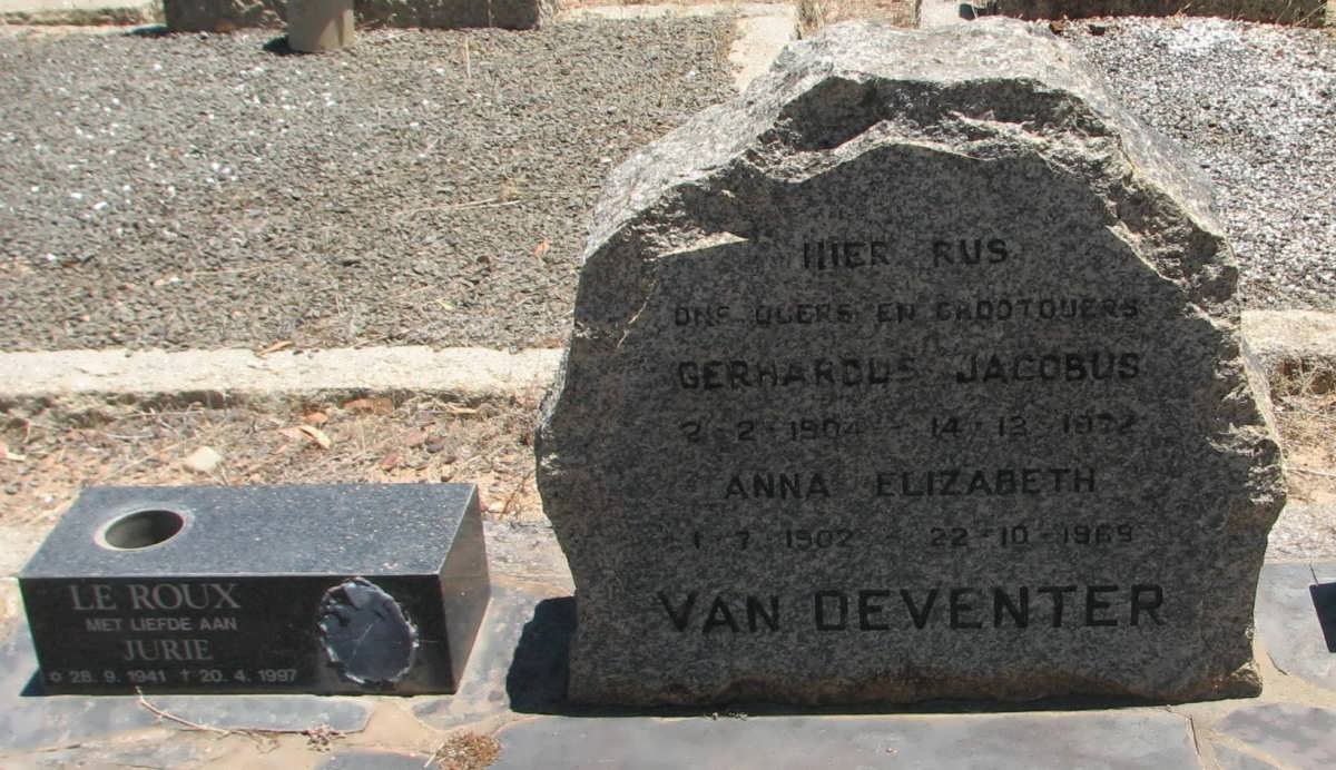 DEVENTER Gerhardus Jacobus, van 1904-1972 &amp; Anna Elizabeth 1902-1969