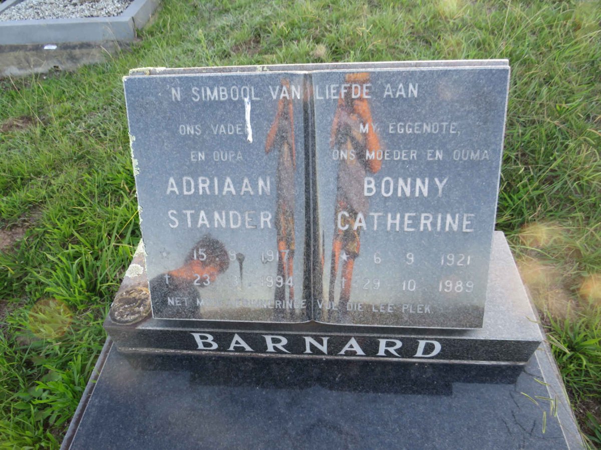 BARNARD Adriaan Stander 1917-1994 &amp; Bonny Catherine 1921-1989