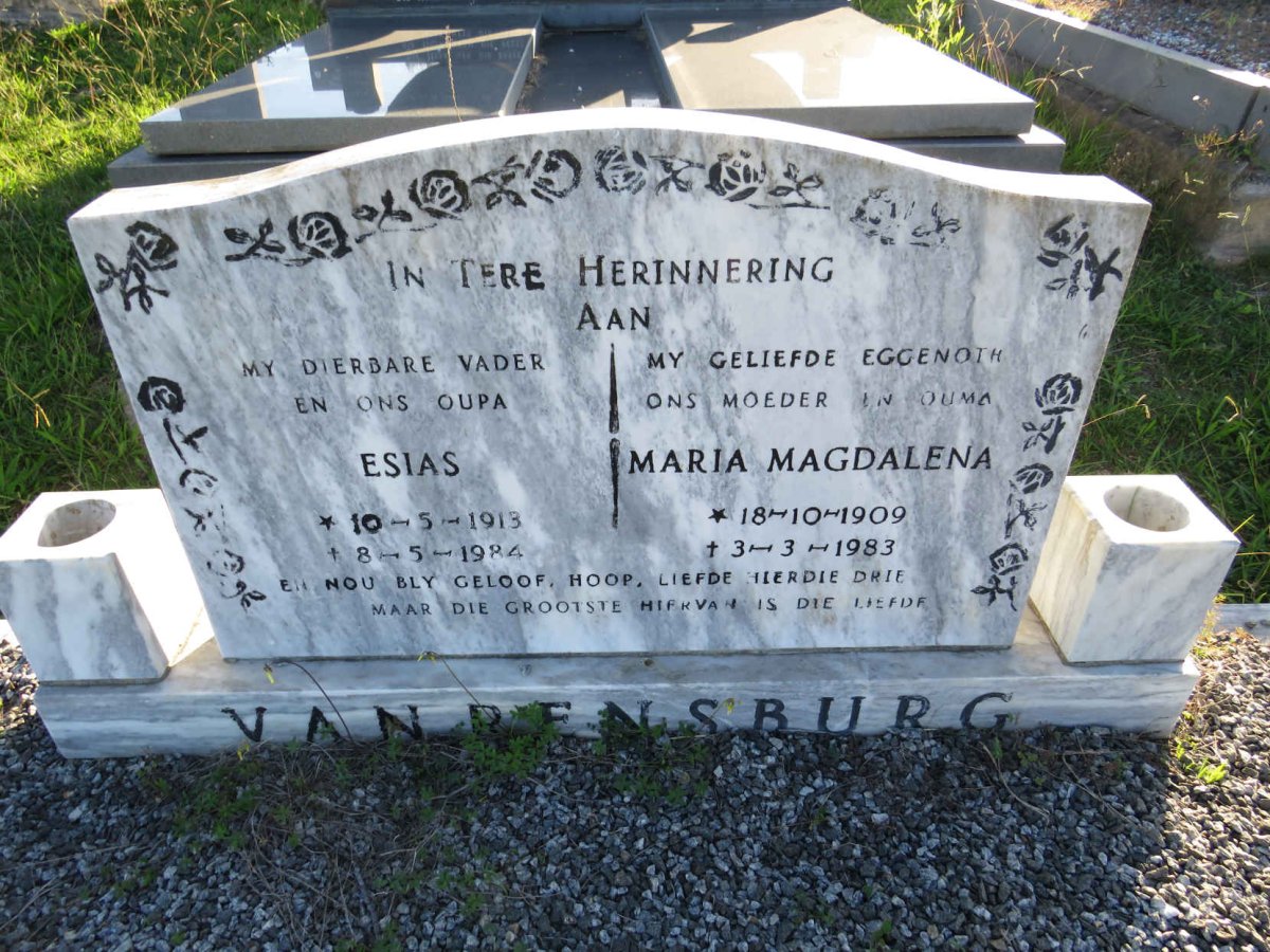 RENSBURG Esais, van 1913-1984 &amp; Maria Magdalena 1909-1983