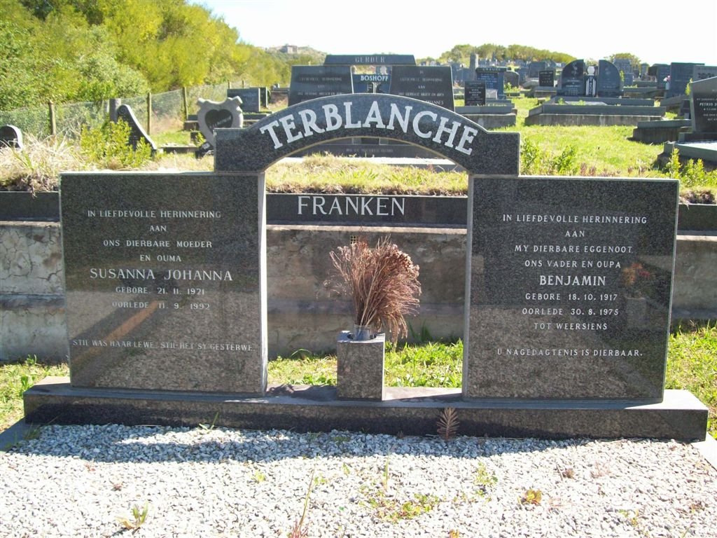 TERBLANCHE Benjamin 1917-1975 &amp; Susanna Johanna 1921-1992