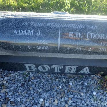 BOTHA Adam J. 1925-2003 &amp; E.D. 1928-2019