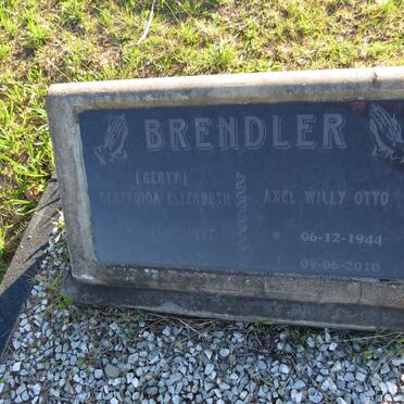 BRENDLER Axel Willy Otto 1944-2010 &amp; Gertruida Elizabeth 1937-