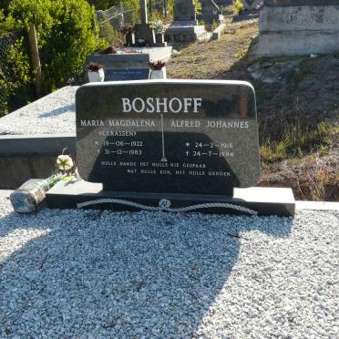 BOSHOFF Alfred Johannes 1916-1984 &amp; Maria Magdalena CLAASSEN 1922-1983
