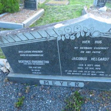 MEYER Jacobus Helgardt 1900-1970 &amp; Beatrice Magaretha JANSE VAN RENSBURG 1916-2009