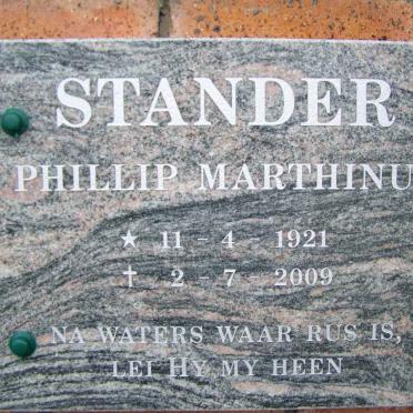 STANDER Phillip Marthinus 1921-2009