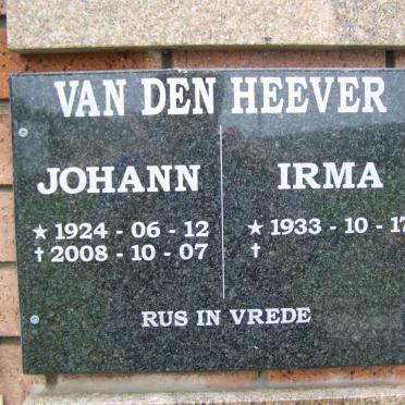 HEEVER Johann, van den 1924-2008 &amp; Irma 1933-