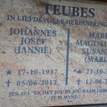 TEUBES Johannes Josef 1937-2017 &amp; Maria Magdalena Susanna 1938-2017